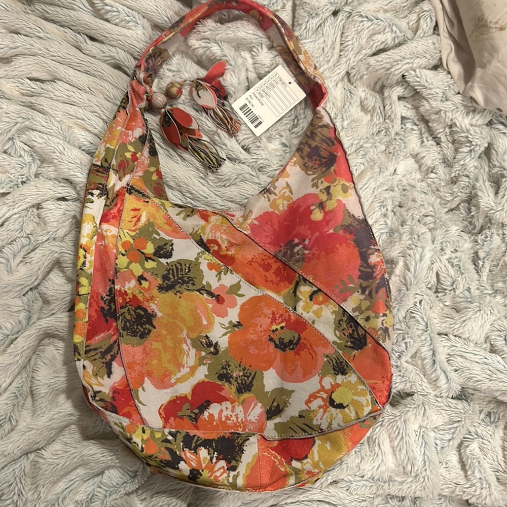 Anthropologie Lucky Penny Pink Rose Hobo Bag NWT